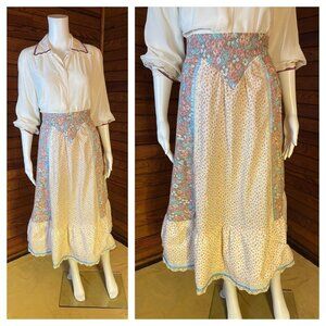 Prairie Skirt, Gunne Sax, Calico Skirt, 80s Skirt, Vintage Country Cowboy XS